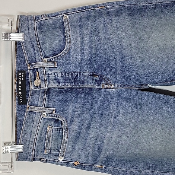 Veronica Beard Slim Straight Cut offs Button Fly Jeans Crop - Picture 3 of 9